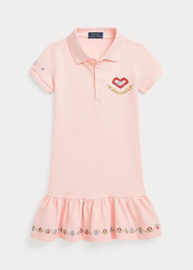 Vestidos Polo Ralph Lauren Niña 1.5-6.5 Años Embroidered Mesh Polo Chile Rosas CLWZY-9857